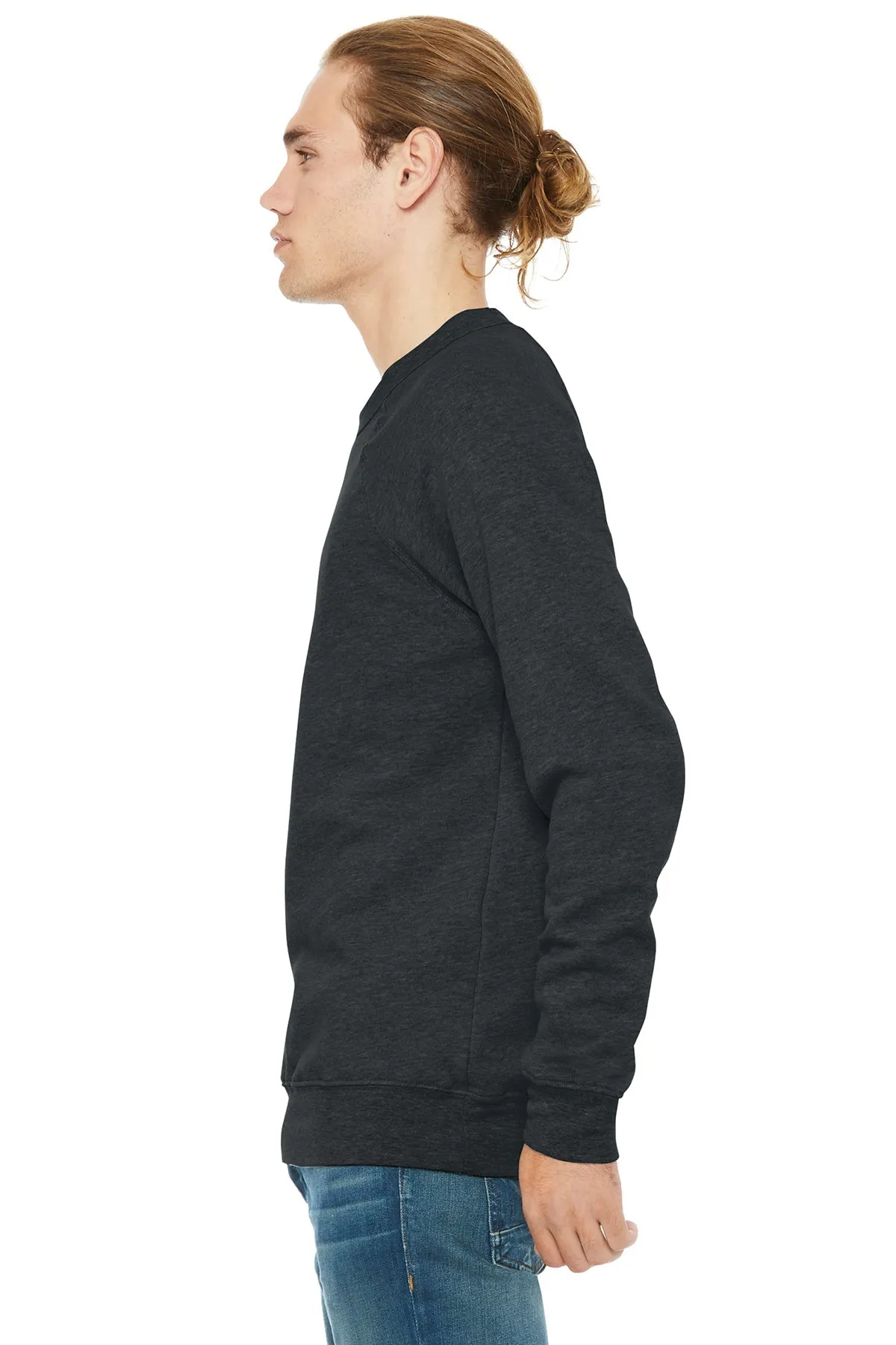 Bella Canvas Unisex Sponge Fleece Crewneck Sweatshirt, Dark Grey