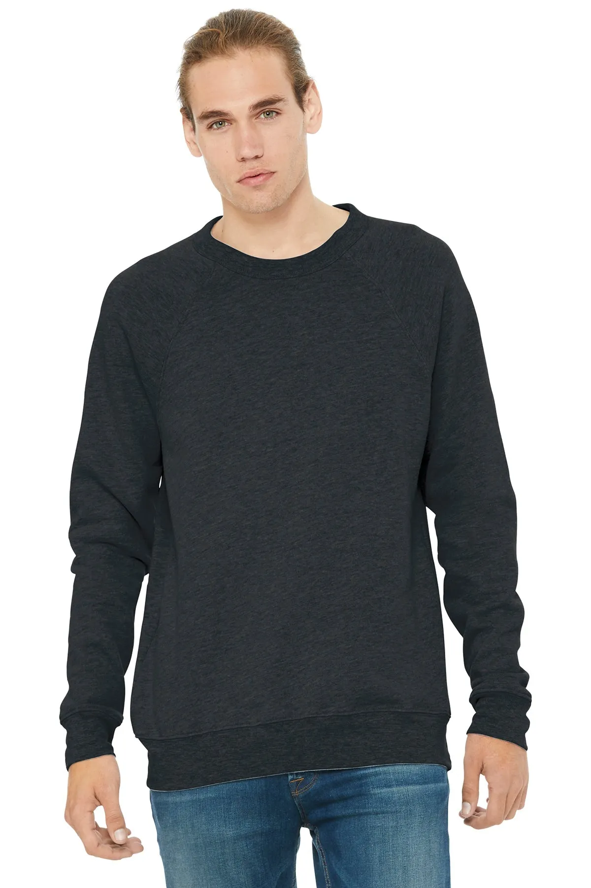 Bella Canvas Unisex Sponge Fleece Crewneck Sweatshirt, Dark Grey