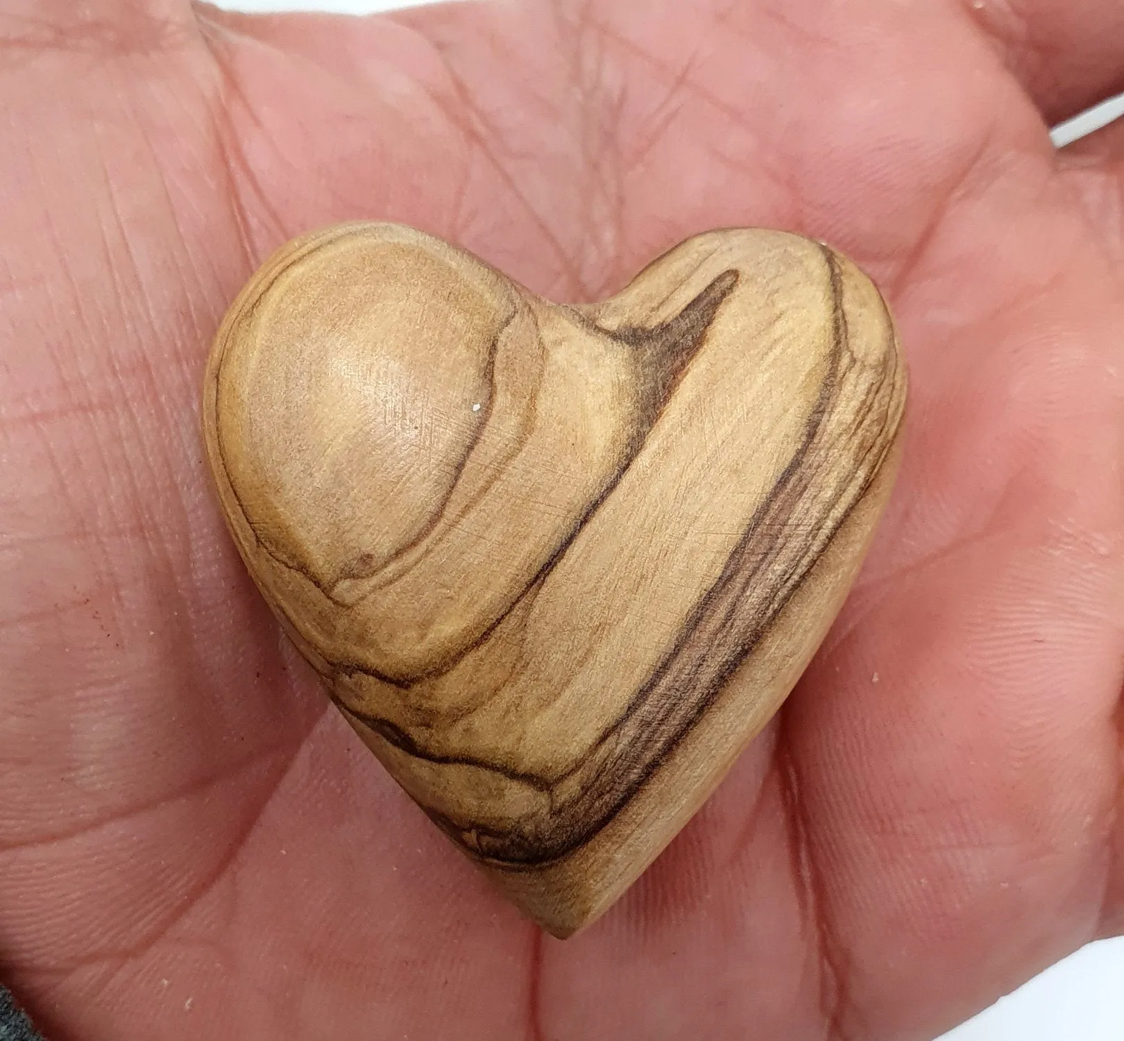 Bethlehem Olive Wood Heart - 1.7 Inches: Zuluf Wedding Gift - valentine gift - for love-  Symbolic Handcrafted Wooden Token for 