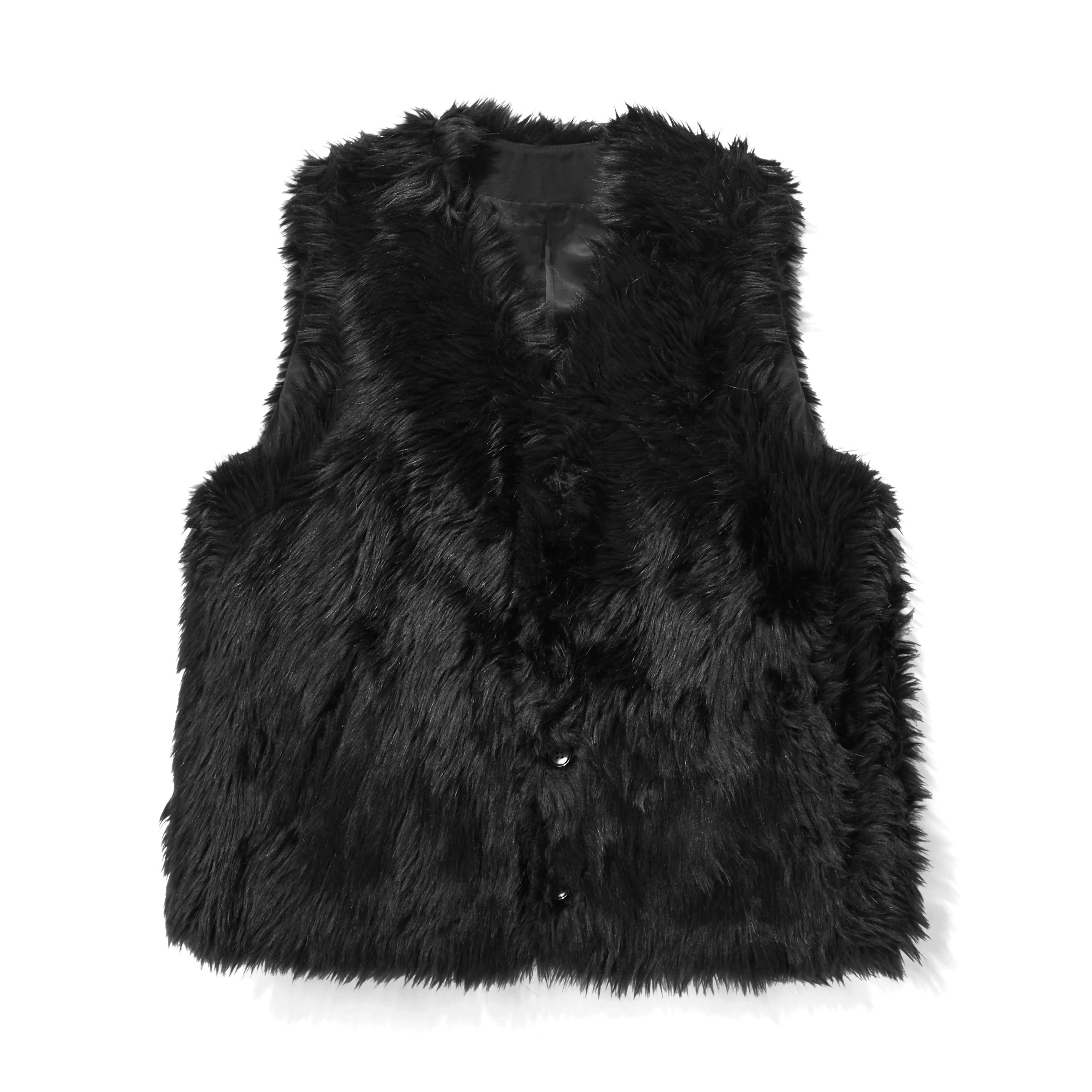 BLACK Comme des Garçons Faux Fur Sleeveless Vest  Black