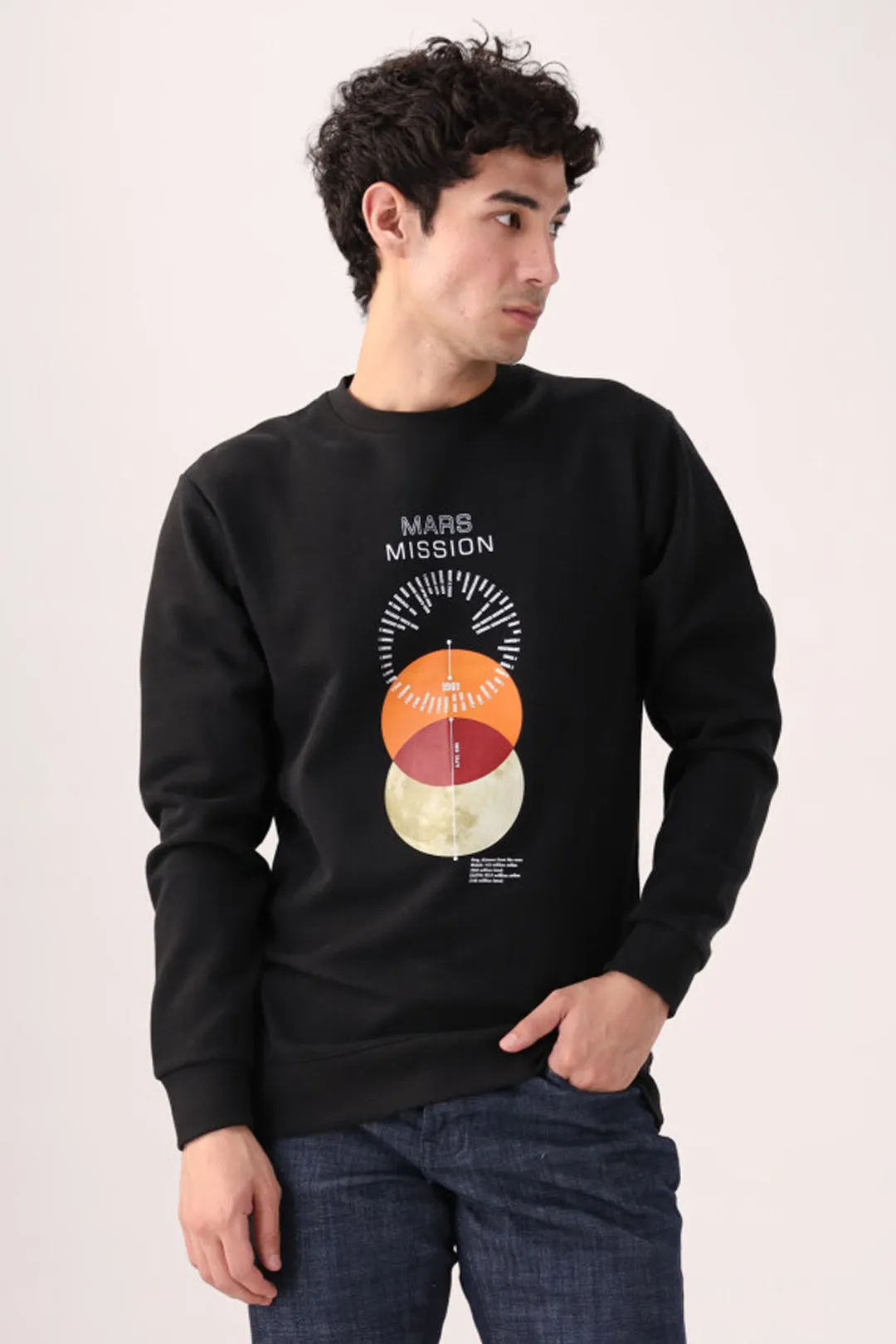 Black Graphics Sweat Shirt