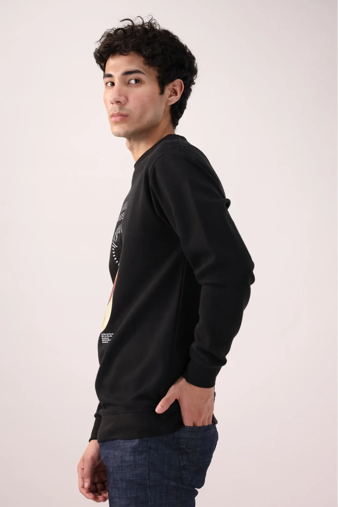 Black Graphics Sweat Shirt