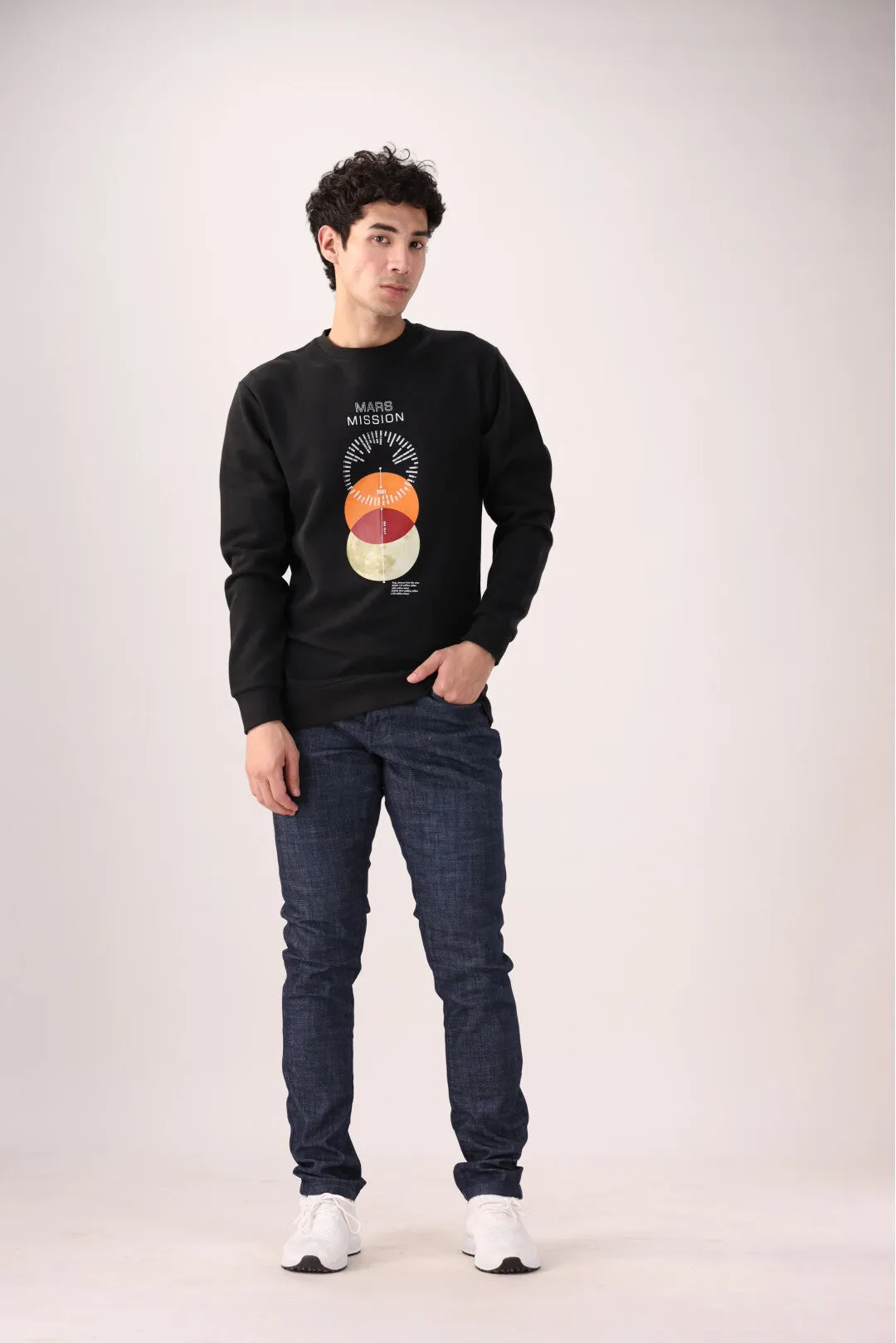 Black Graphics Sweat Shirt