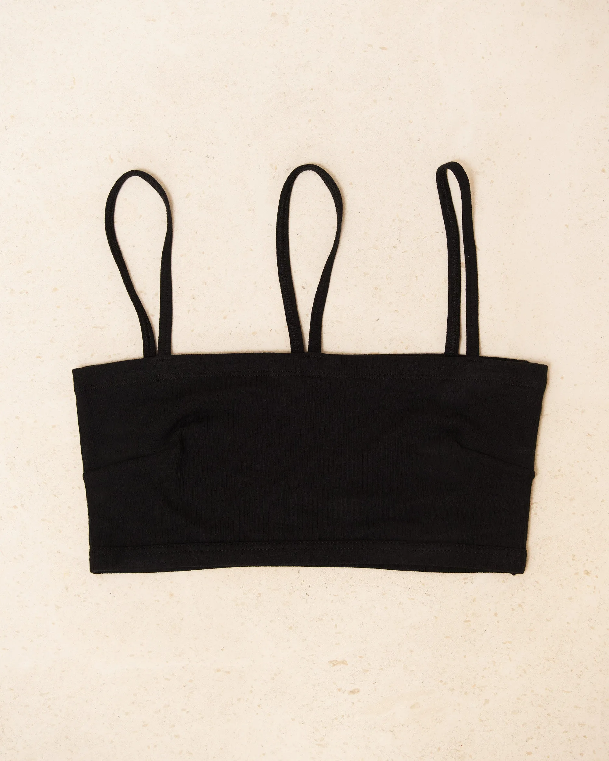 Black Ribbed Nida Bra