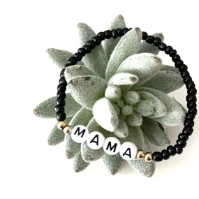 BLACK SEED BEAD MAMA KEEPSAKE MALA BRACELET