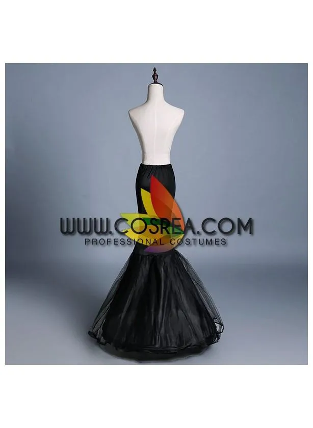 Black Single Tier Mermaid Tail Petticoat