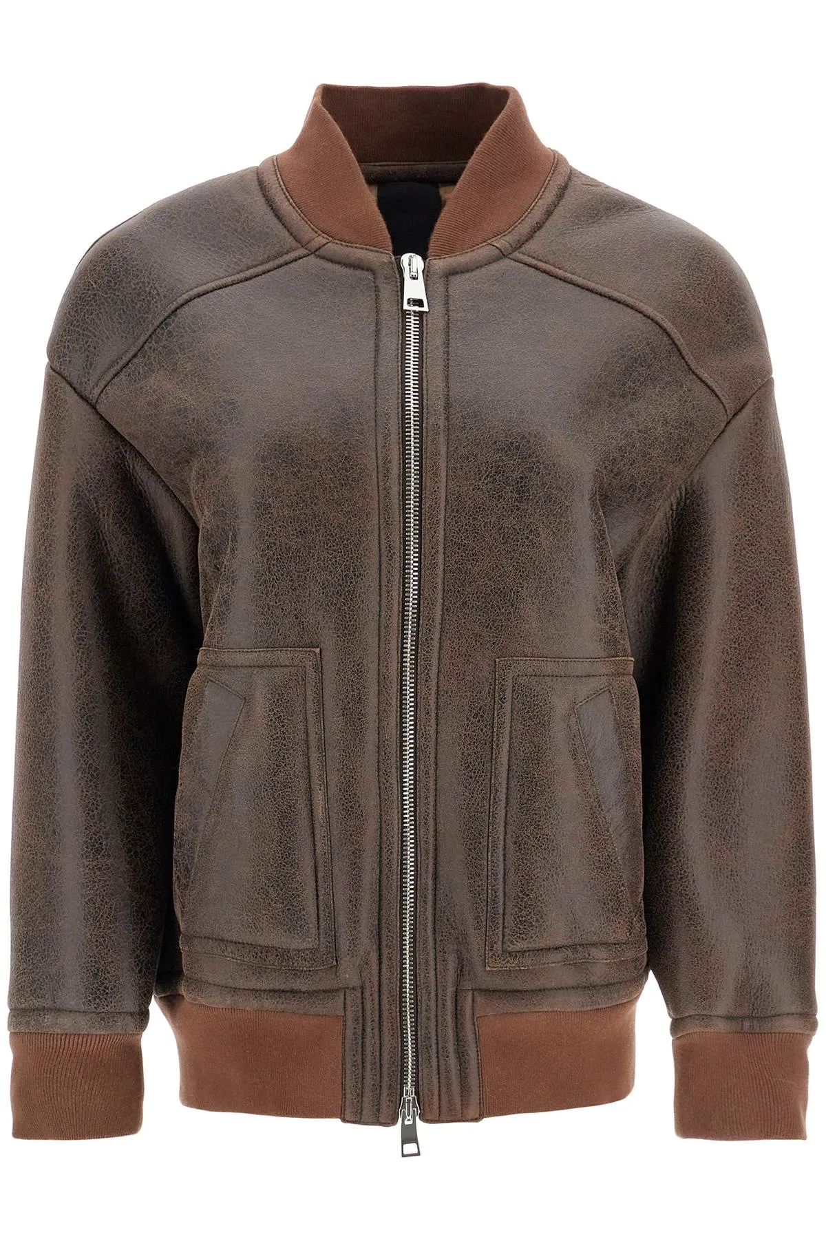 Blancha Shearling Bomber Jacket   Brown