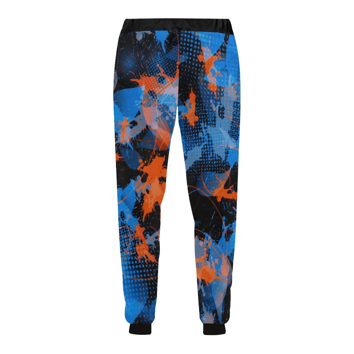 Blue and Orange Graffiti Abstract Men's Big & Tall All Over Print Jogger Sweatpants