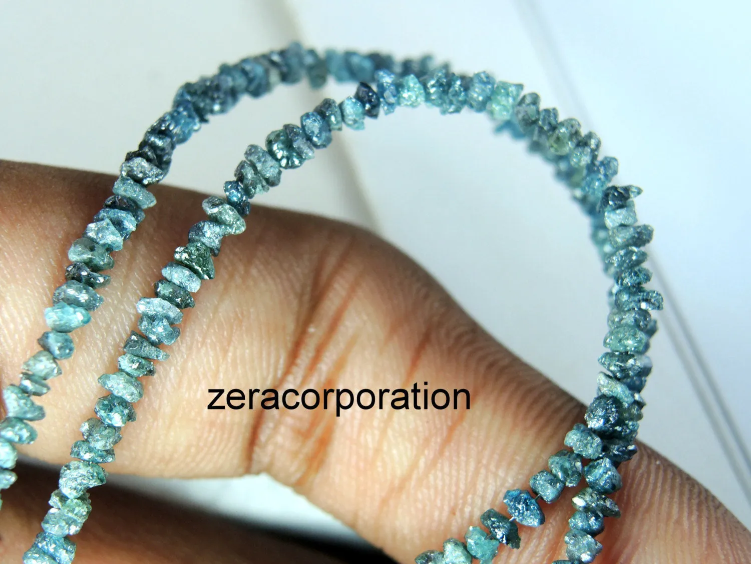 Blue Natural Loose Diamond Uncut Dilled Beads fancy Color 20.65 Ct Q150