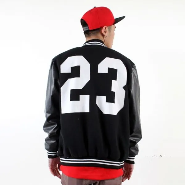 Bomber Jacket Leather Sleeves #23 Jordan Back