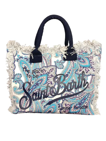 BORSA IN CANVAS IN FANTASIA CON LOGO