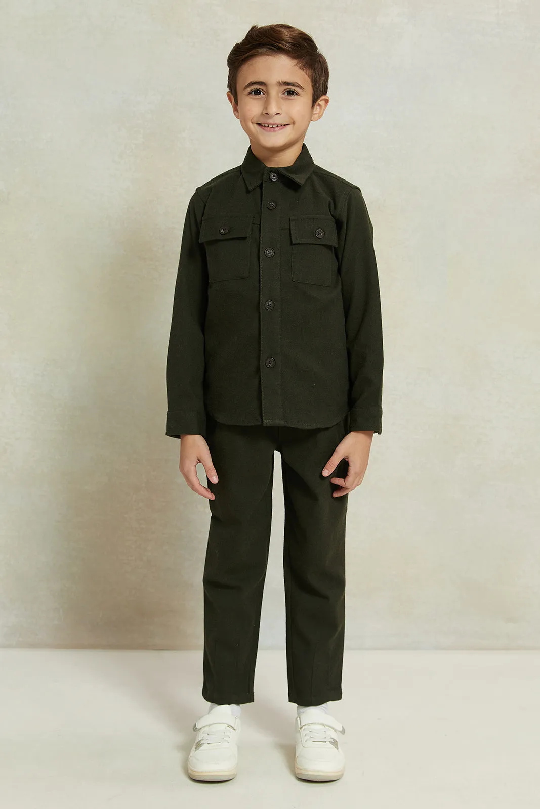 Boys Olive Coordinate Trouser