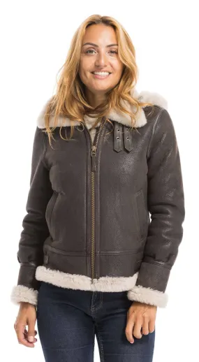 Brown woman bomber hood bomber