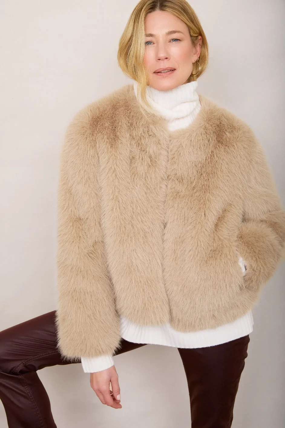 Cameron Faux Fur Jacket - Oyster