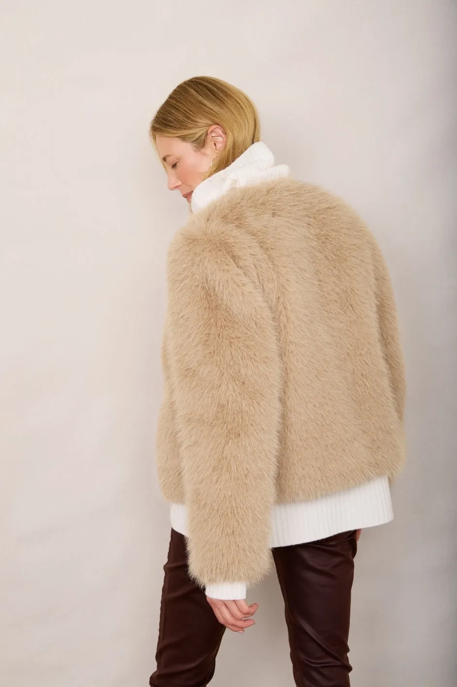 Cameron Faux Fur Jacket - Oyster