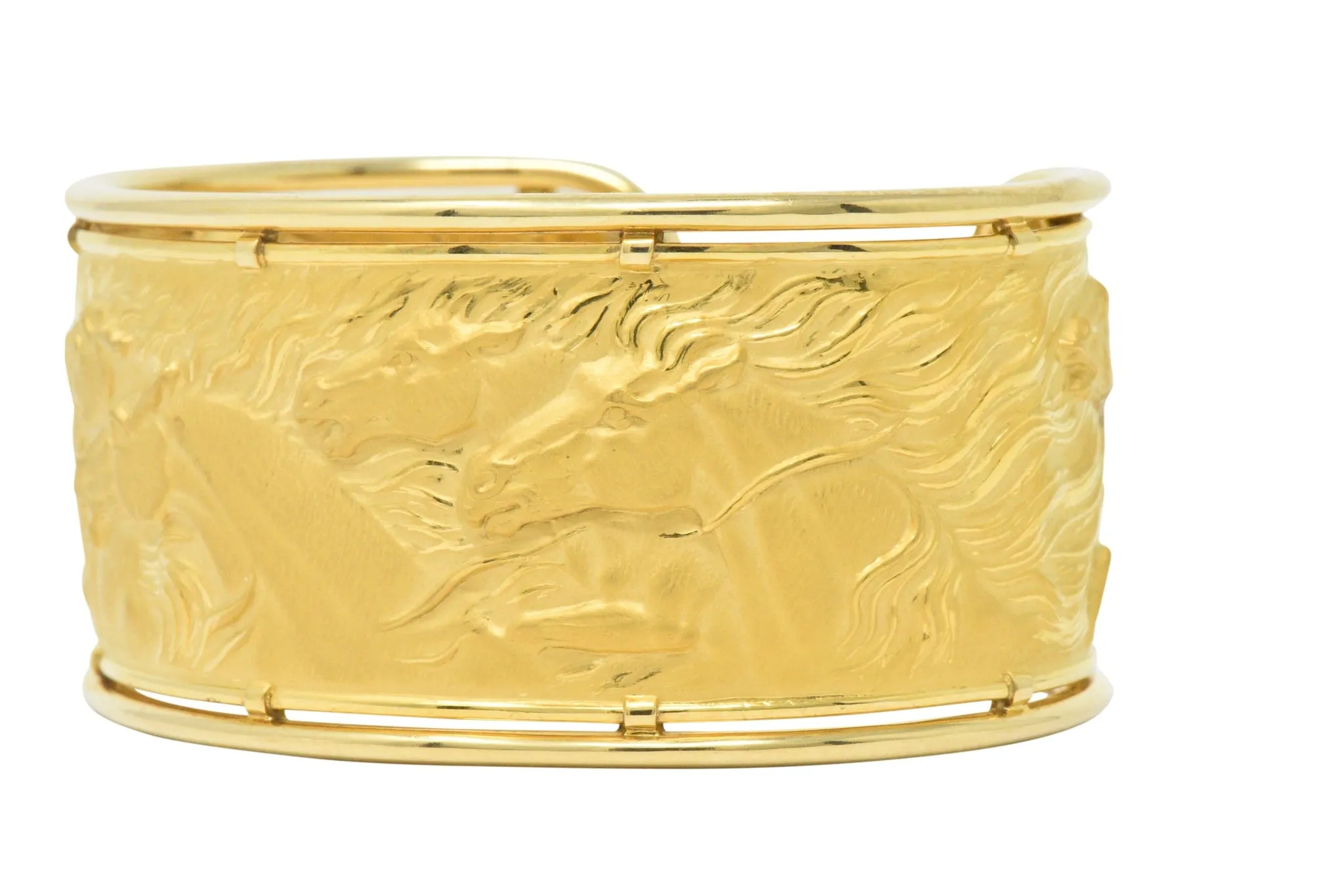 Carrera Y Carrera 18 Karat Gold Ecuestre Horse Cuff Bracelet