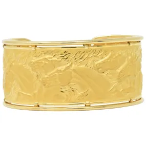 Carrera Y Carrera 18 Karat Gold Ecuestre Horse Cuff Bracelet