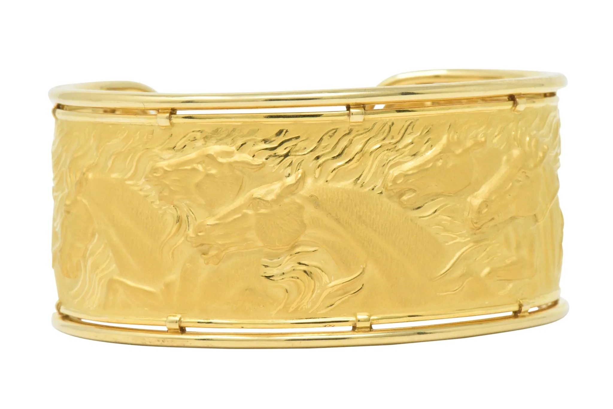 Carrera Y Carrera 18 Karat Gold Ecuestre Horse Cuff Bracelet