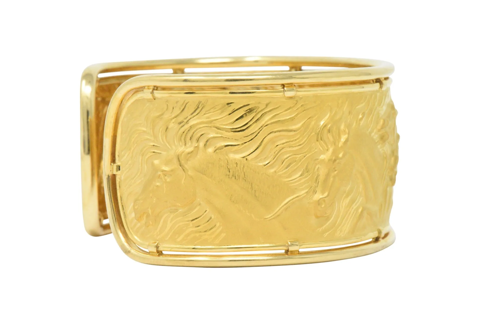 Carrera Y Carrera 18 Karat Gold Ecuestre Horse Cuff Bracelet