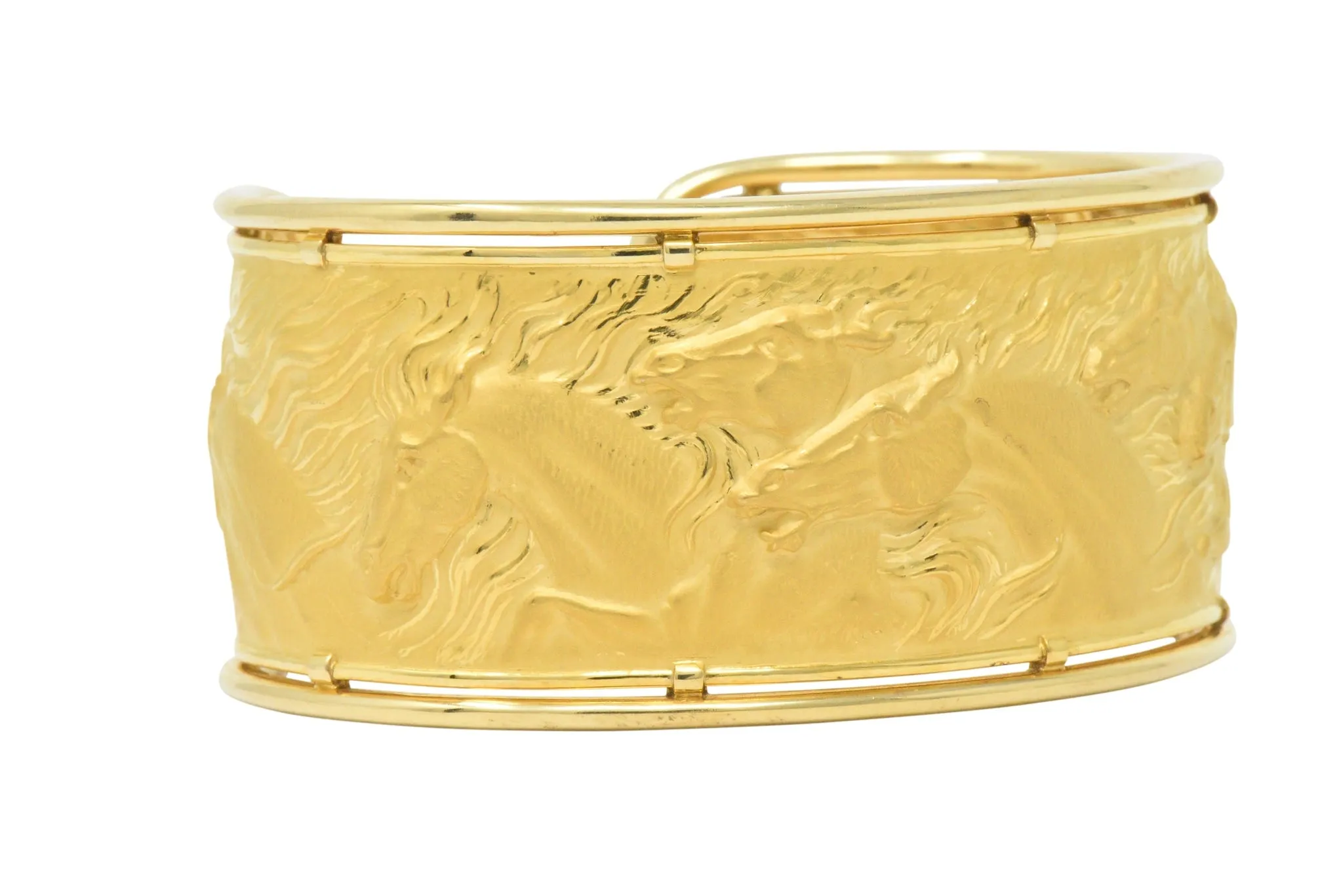 Carrera Y Carrera 18 Karat Gold Ecuestre Horse Cuff Bracelet