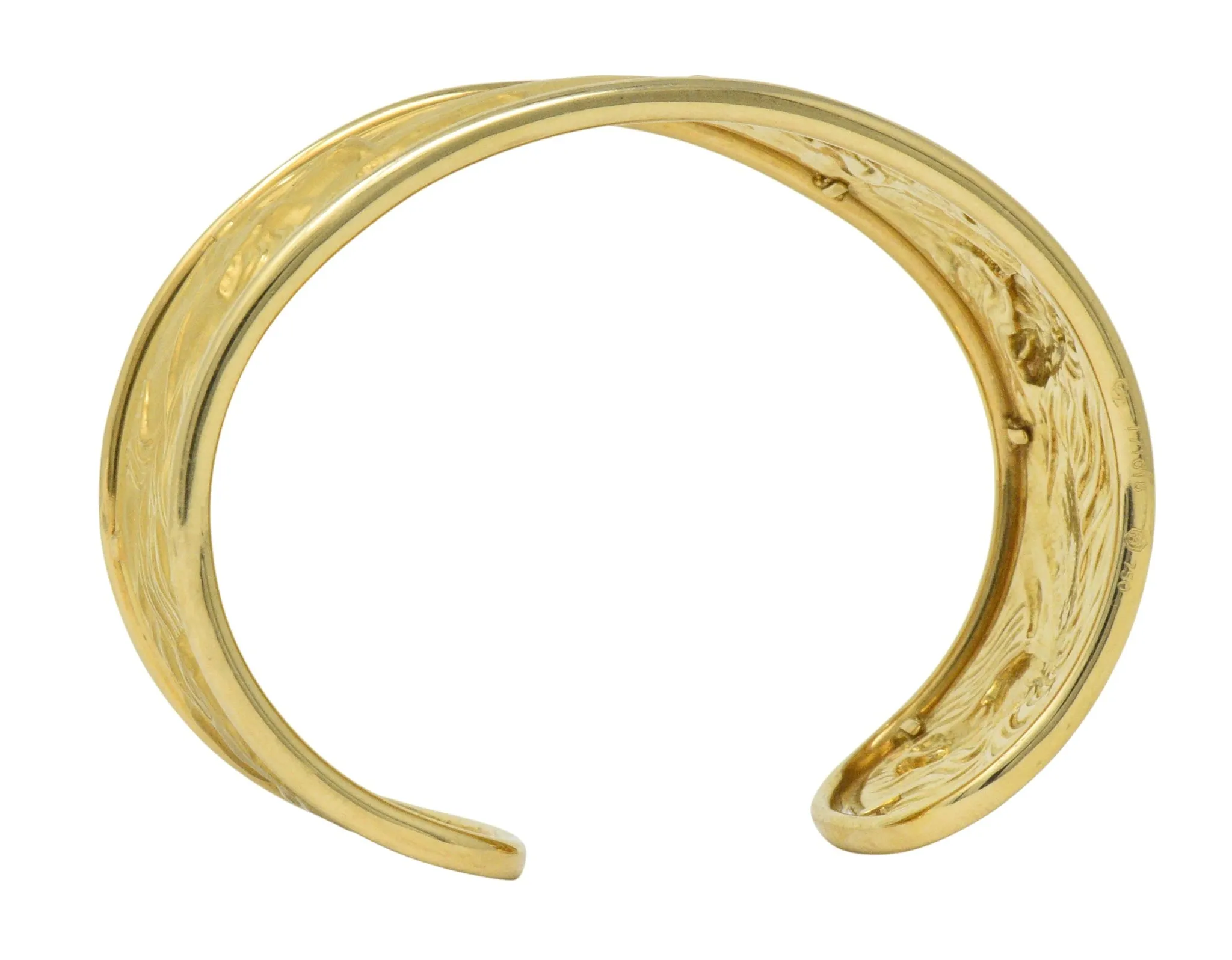 Carrera Y Carrera 18 Karat Gold Ecuestre Horse Cuff Bracelet