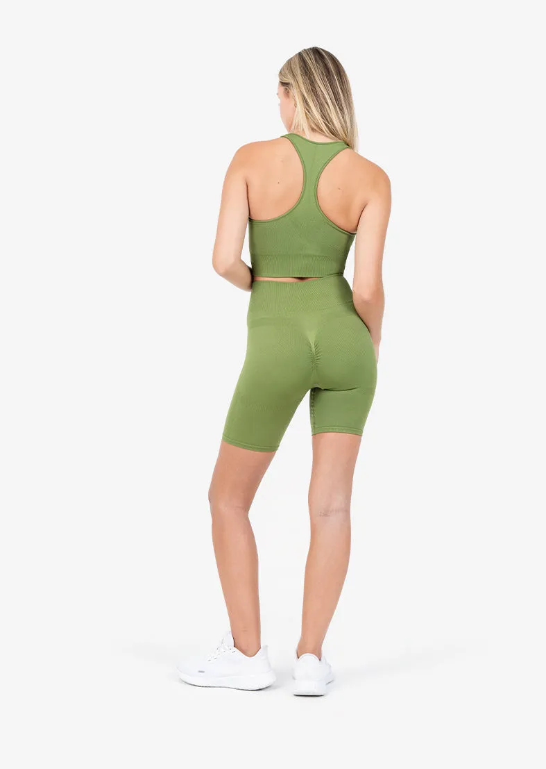 Chevron Seamless Bike Short Olive