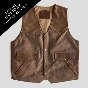 Circle-C Deerskin & Canvas Brown Vest