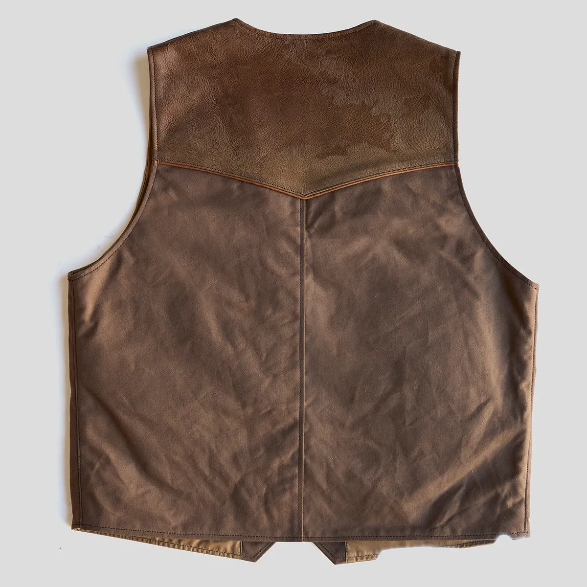 Circle-C Deerskin & Canvas Brown Vest