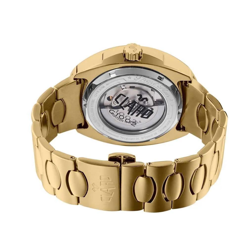 Claro Men's Sports Star Gold Tone Automatic Watch