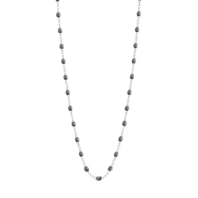 Classic Gigi Grey necklace, White Gold, 16.5