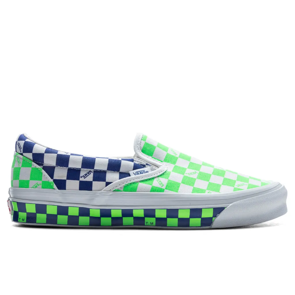 Classic Slip-LX - Green/Blue Checkerboard