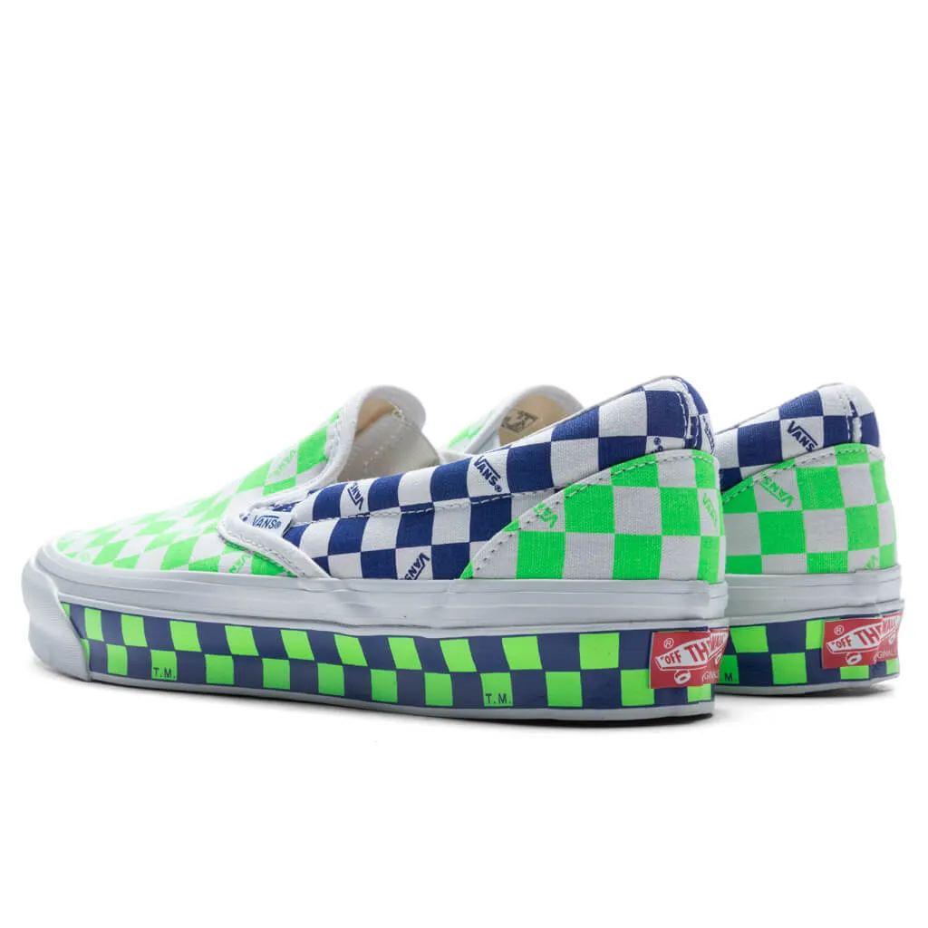 Classic Slip-LX - Green/Blue Checkerboard