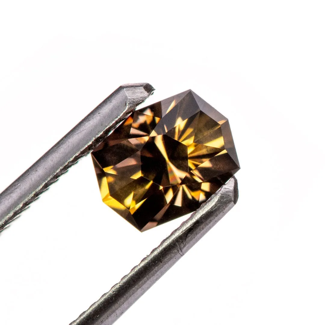 Cognac Precision cut Cushion 6.63 x 5.4mm/1.31ct  Songea (Tanzania) Sapphire Loose Gemstone