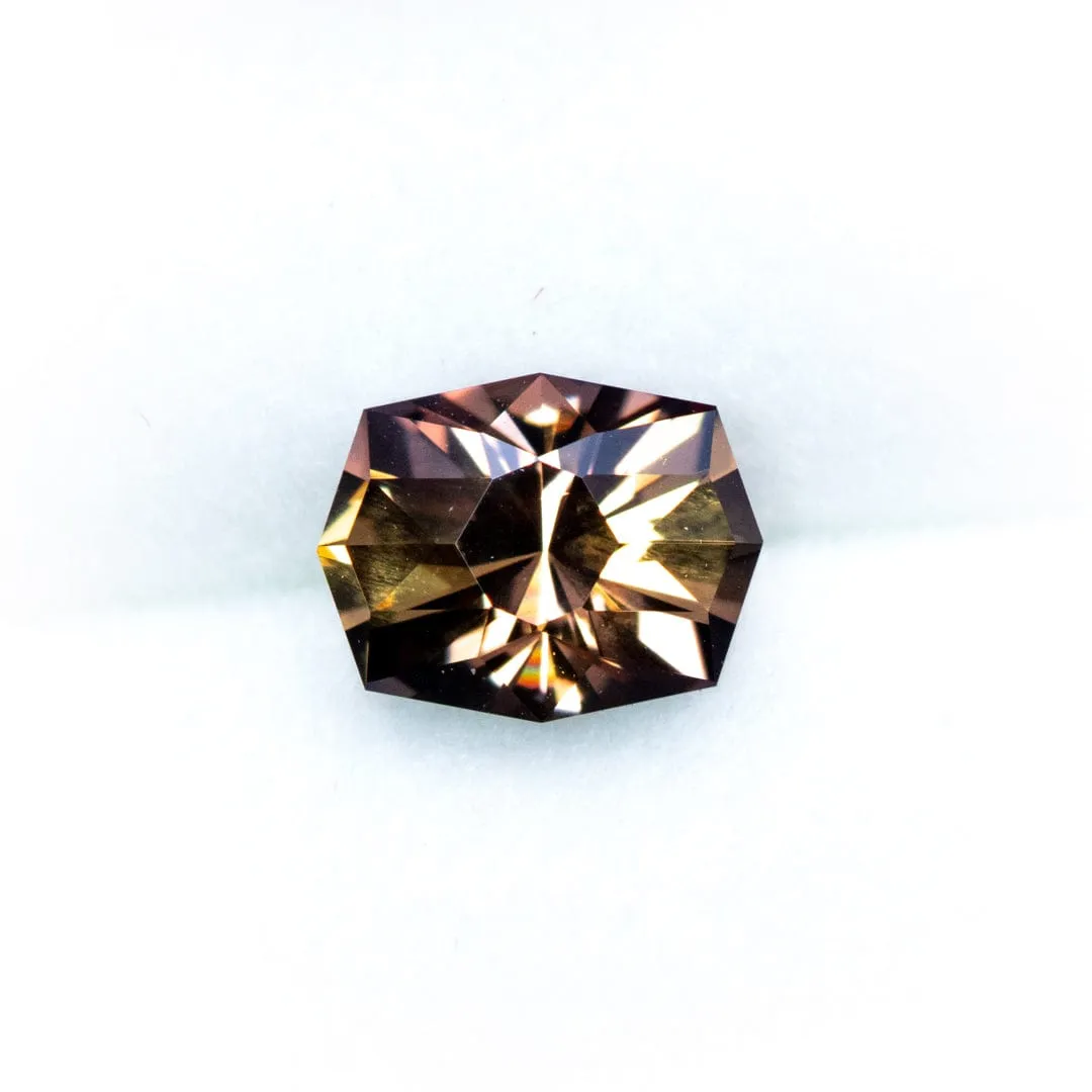 Cognac Precision cut Cushion 6.63 x 5.4mm/1.31ct  Songea (Tanzania) Sapphire Loose Gemstone