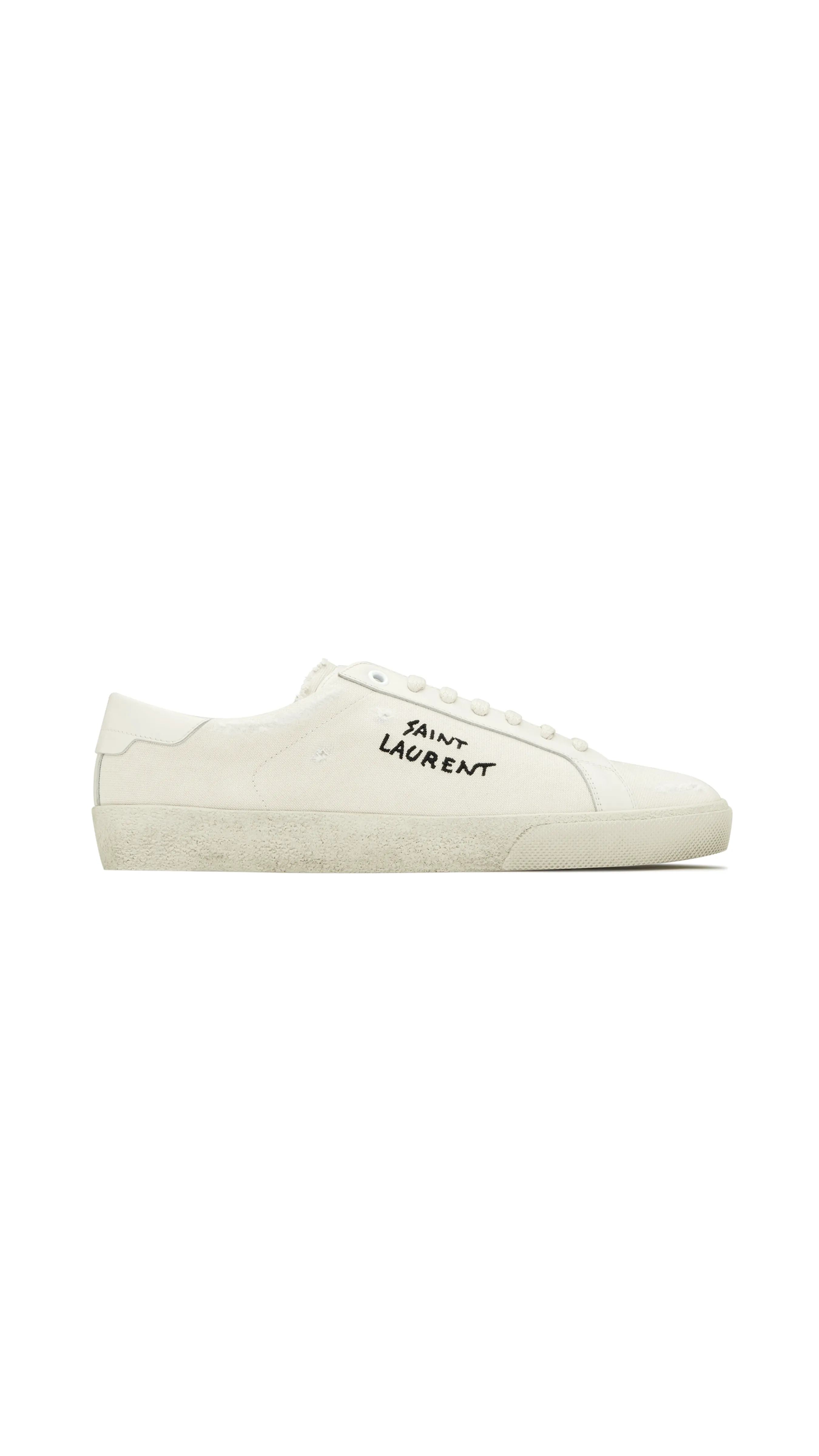 Court Classic SL/06 Embroidered Sneakers in Canvas and Leather - Cream