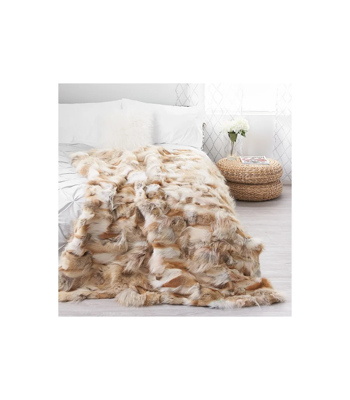 Coyote Fur Blanket for Luxurious Home or Cabin Decor at FurSource.com