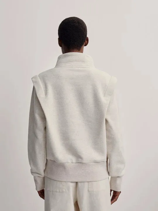 Darah Half Zip Sweat - Birch Marl