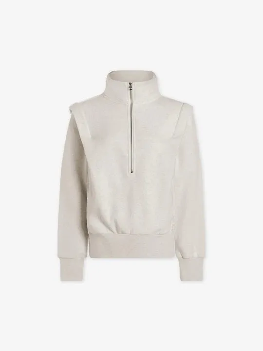 Darah Half Zip Sweat - Birch Marl