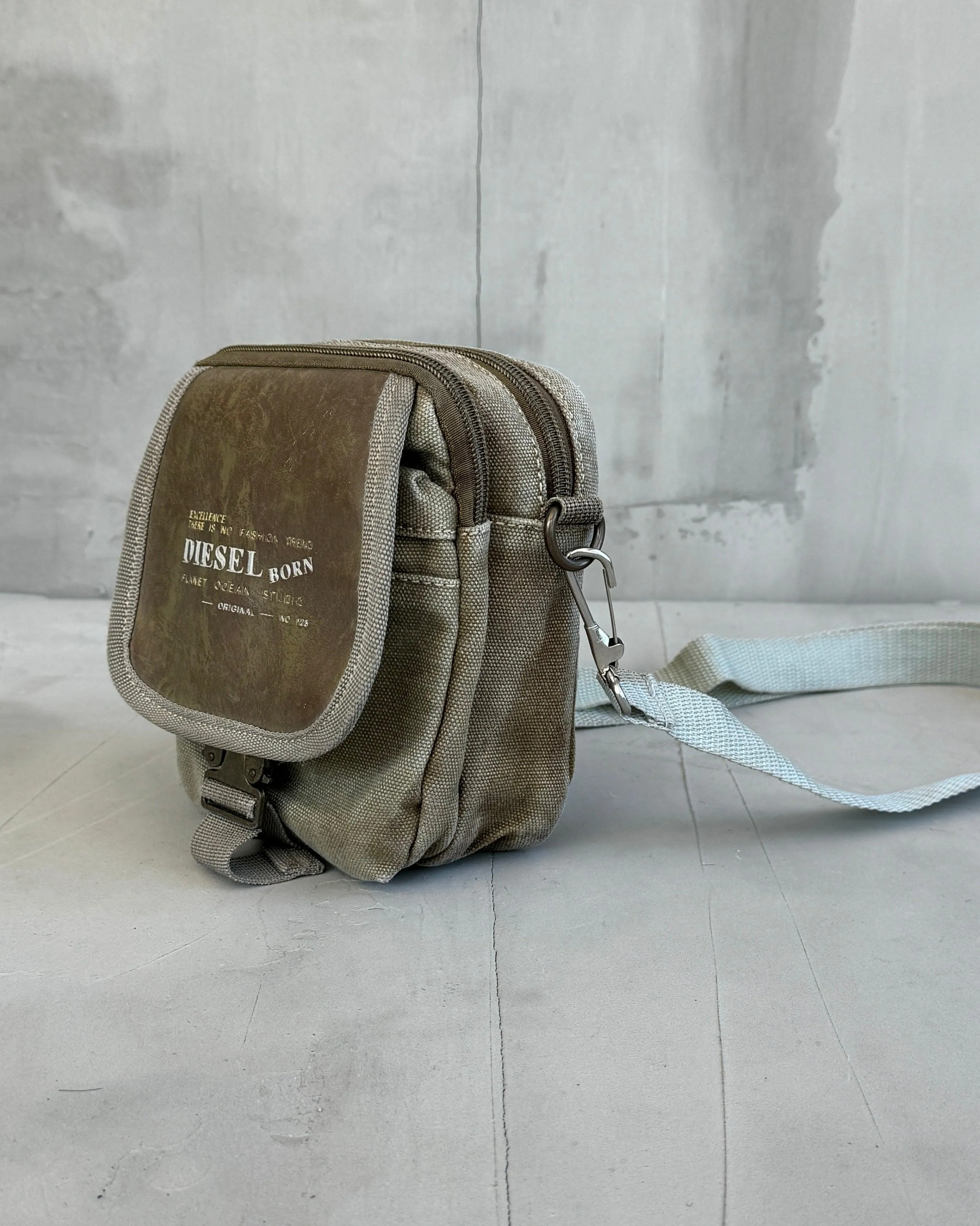 DIESEL LEATHER & CANVAS SIDE BAG