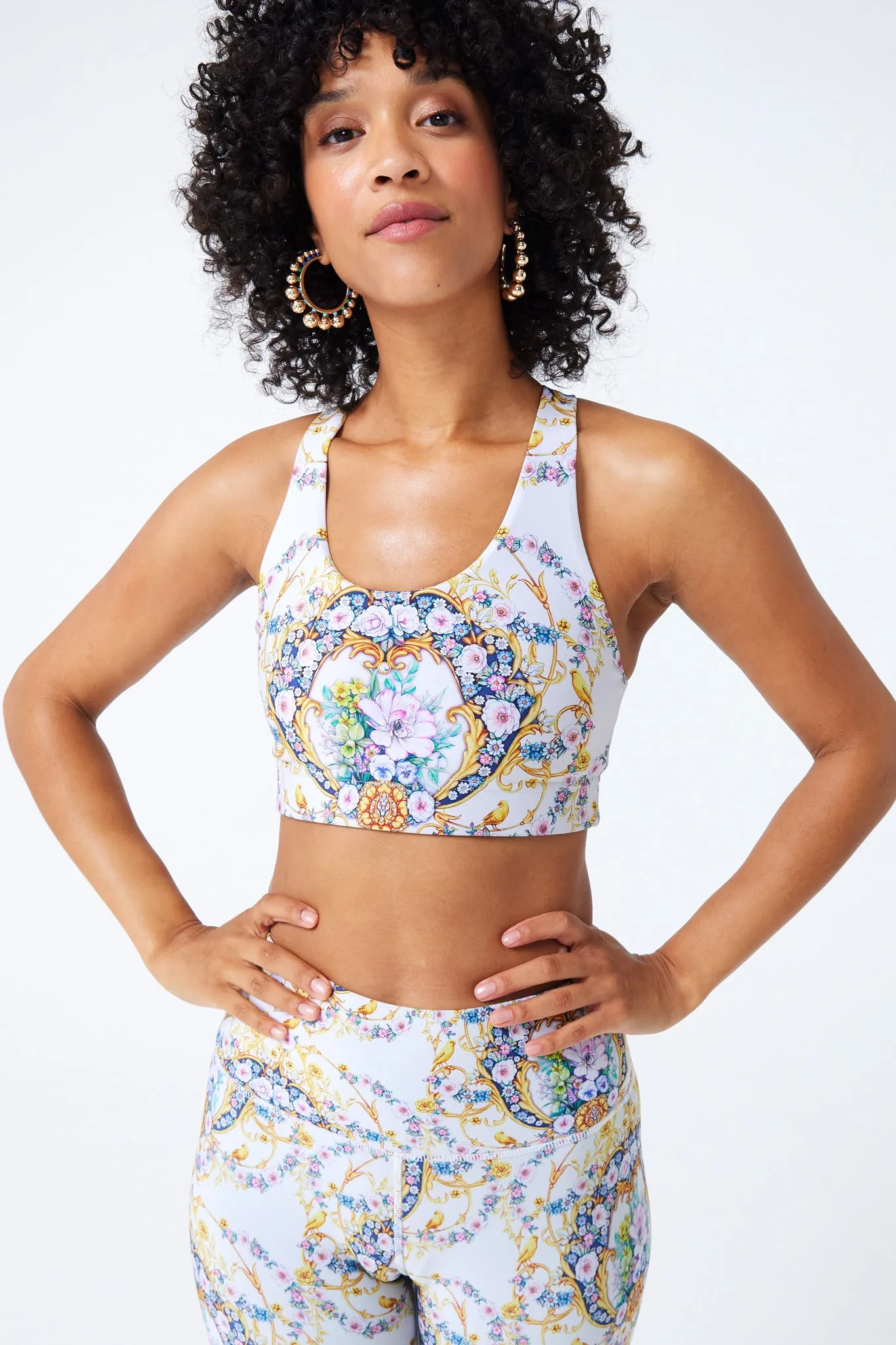 DuoKnit Sports Bra in Gold Baroque