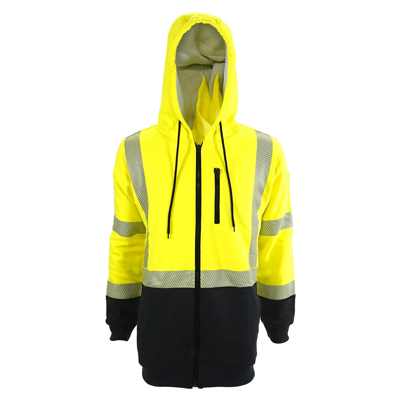 Flamesafe FR Hi Vis Hoodie Front Zip Cat 2, Class 3 HODMA-HVBKZF-01