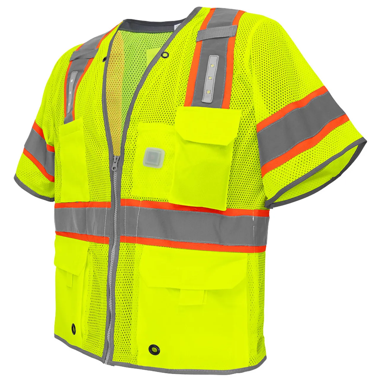 FrogWear® LED Illuminated Class 3 Hi Vis Yellow Safety Vest GLO-315LED