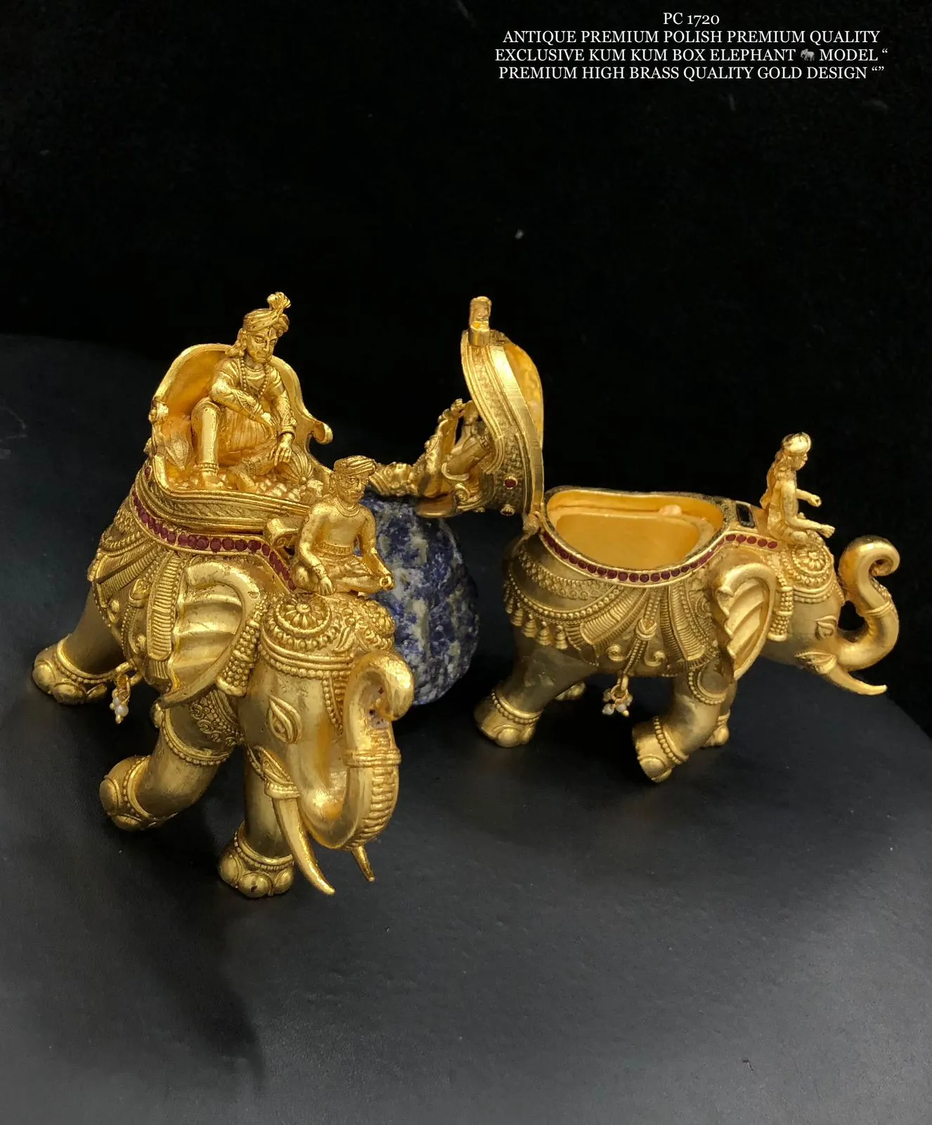 Gajendra , Antique Gold Finish Premium Quality Gold Model Kumkum Dabbi -SAY001GD