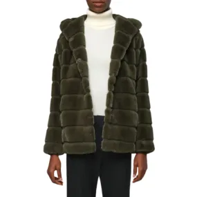 GOLDIE SHORT FAUX FUR JACKET JUNIPER