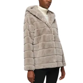 GOLDIE SHORT FAUX FUR JACKET STONE