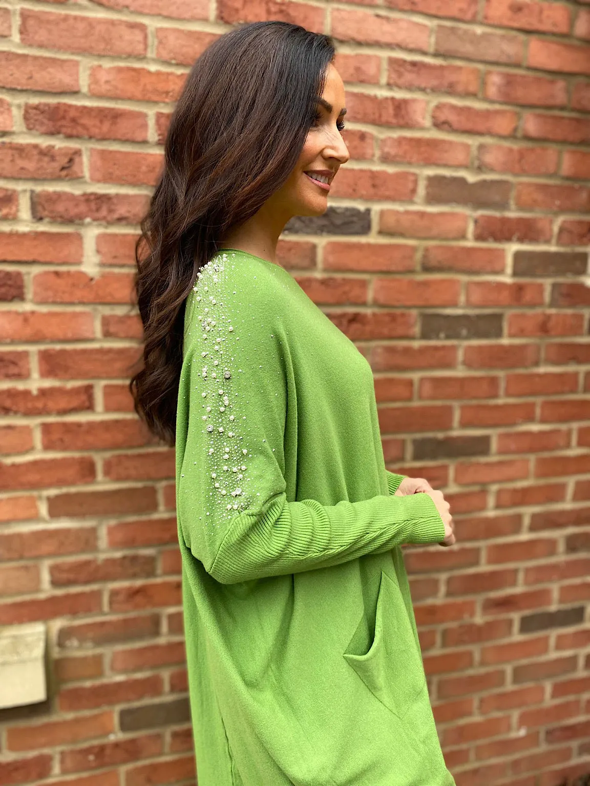 Green Premium Embellished Dress Dotty