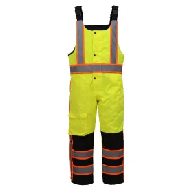 GSS Class E Hi Vis Lime 2 Tone Trim Heavy Weight Insulated Winter Bib 8701