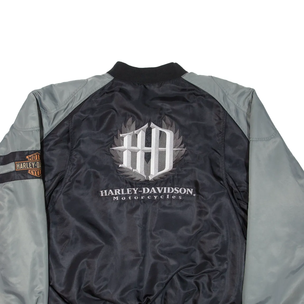 HARLEY DAVIDSON Quilted Lined Mens Bomber Jacket Black Nylon 3XL