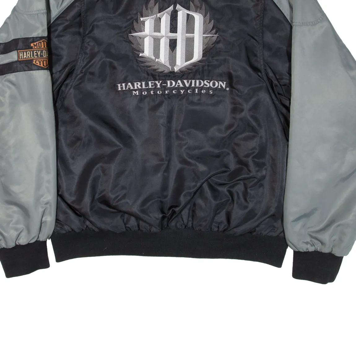 HARLEY DAVIDSON Quilted Lined Mens Bomber Jacket Black Nylon 3XL