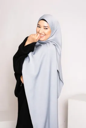 Hijab gris brillante premium